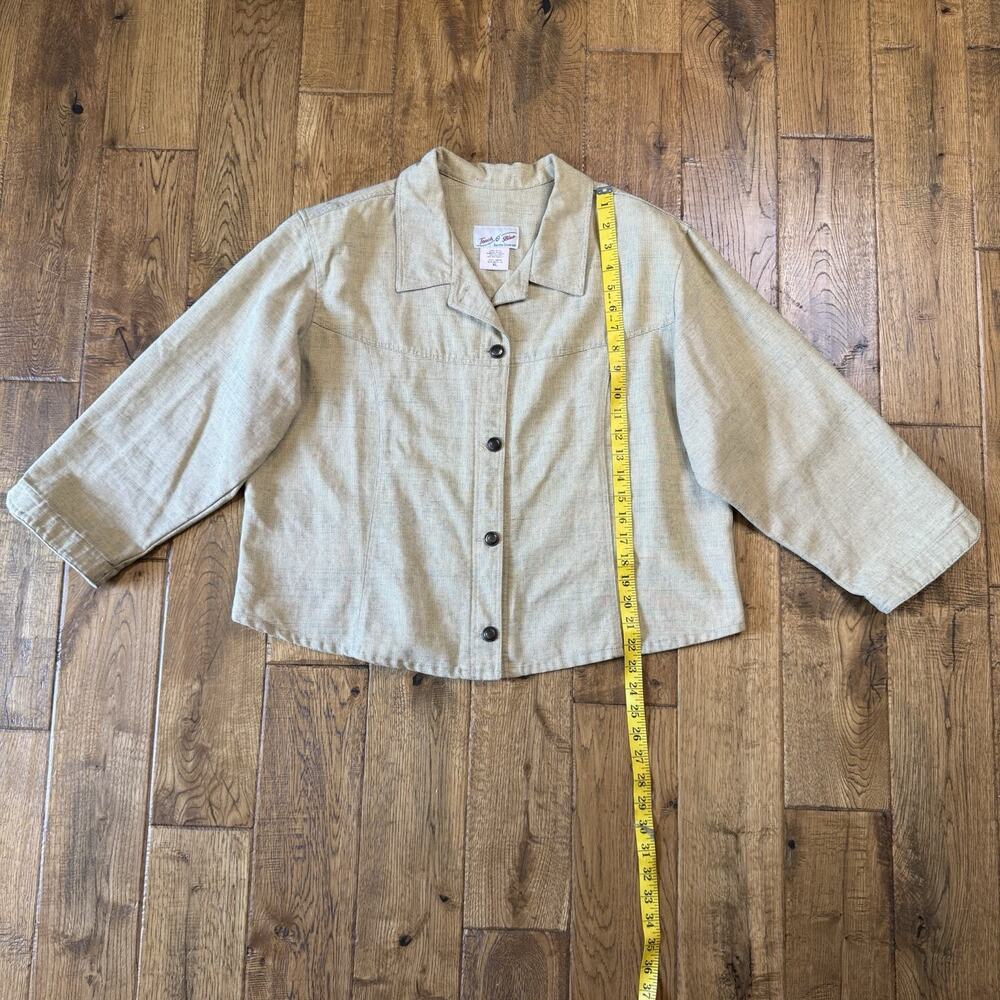 Vintage Touch O' Beige Lightweight Blazer Jacket Womens XL Button Up Made in USA - Picture 3 of 5